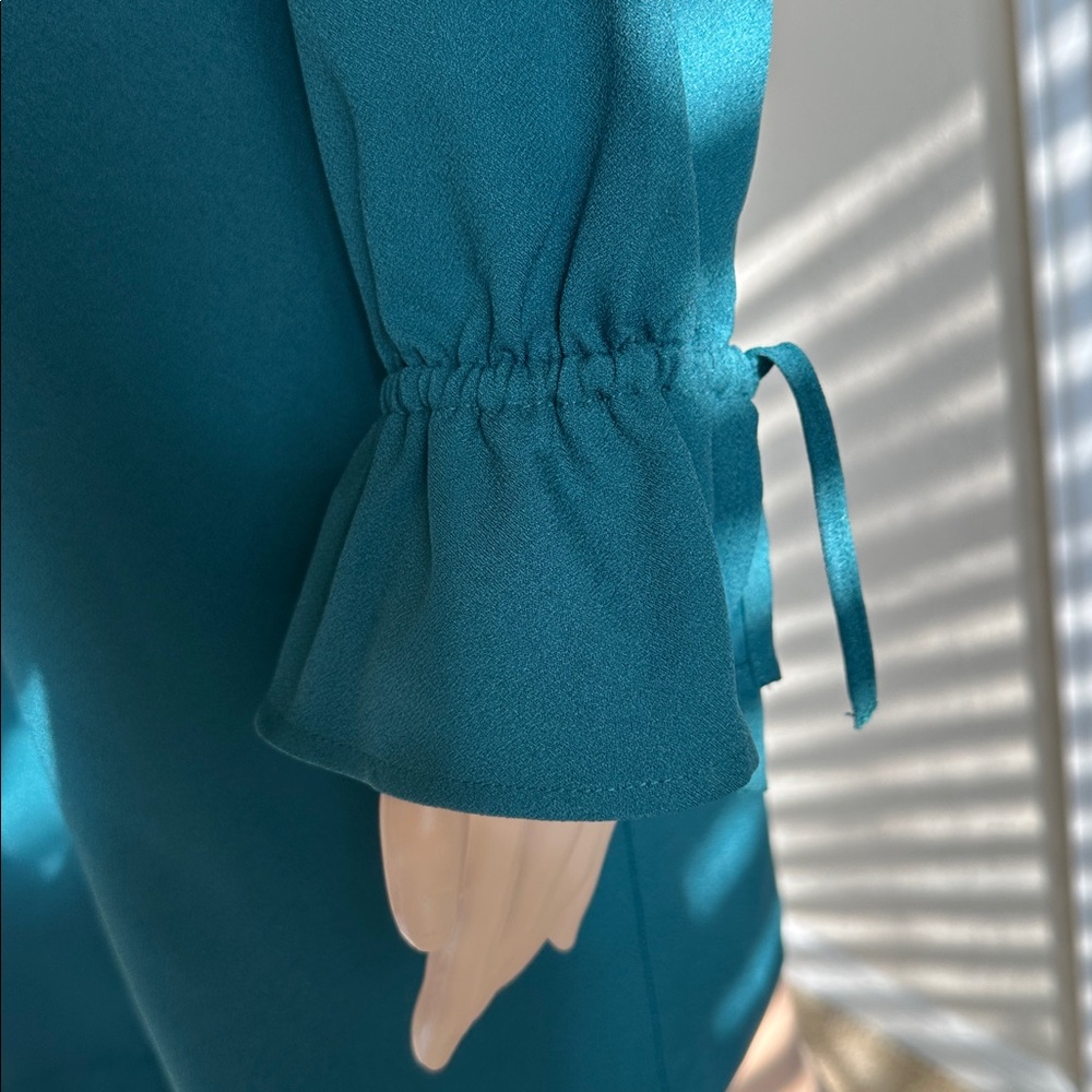 Banana Republic Teal Long Sleeve Dress Size 4P - Picture 5 of 15